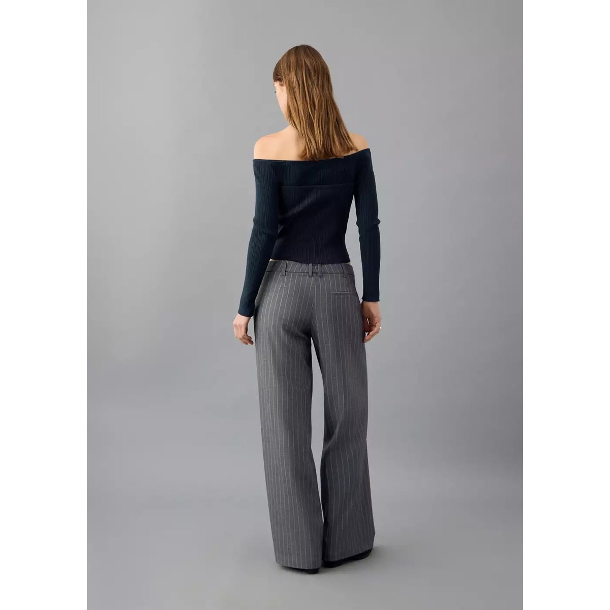 Pantalon de costume à rayures gris, MANGO TEEN