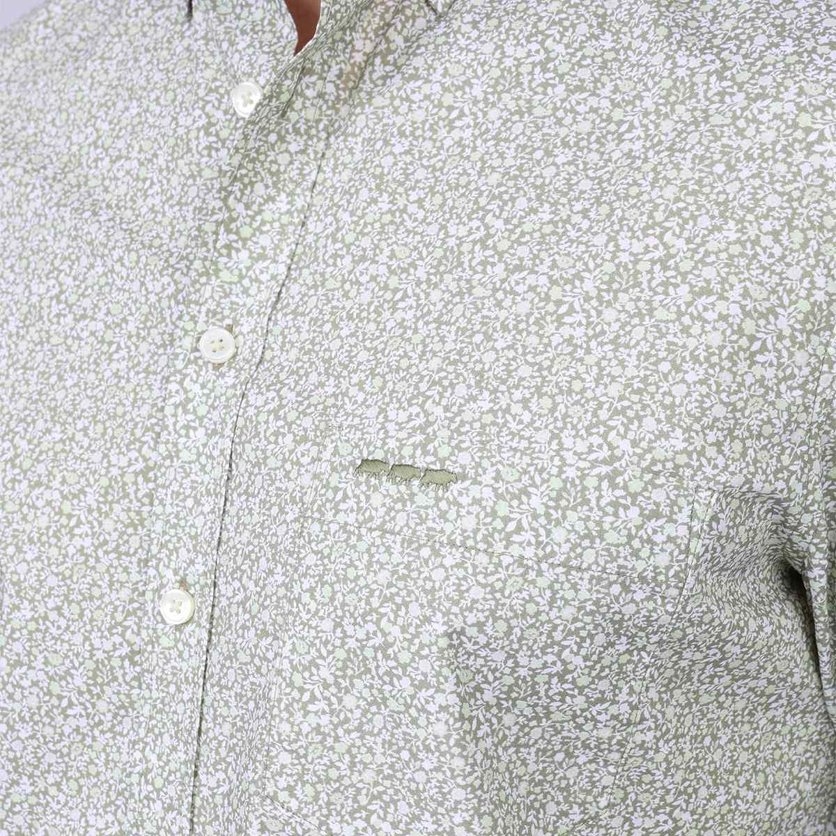 Chemise fleurie Henrik kaki, MISE AU GREEN