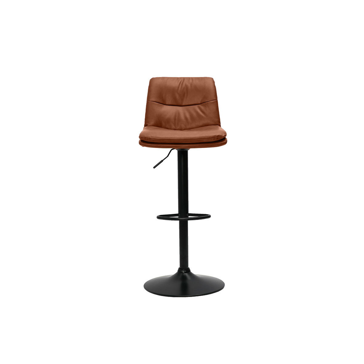 Tabourets de bar réglables marrons et métal noir (lot de 2) ZUCK marron, MILIBOO