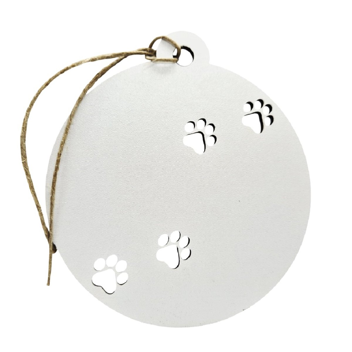 Boule de Noël chien personnalisable en bois blanc, VINTIUN