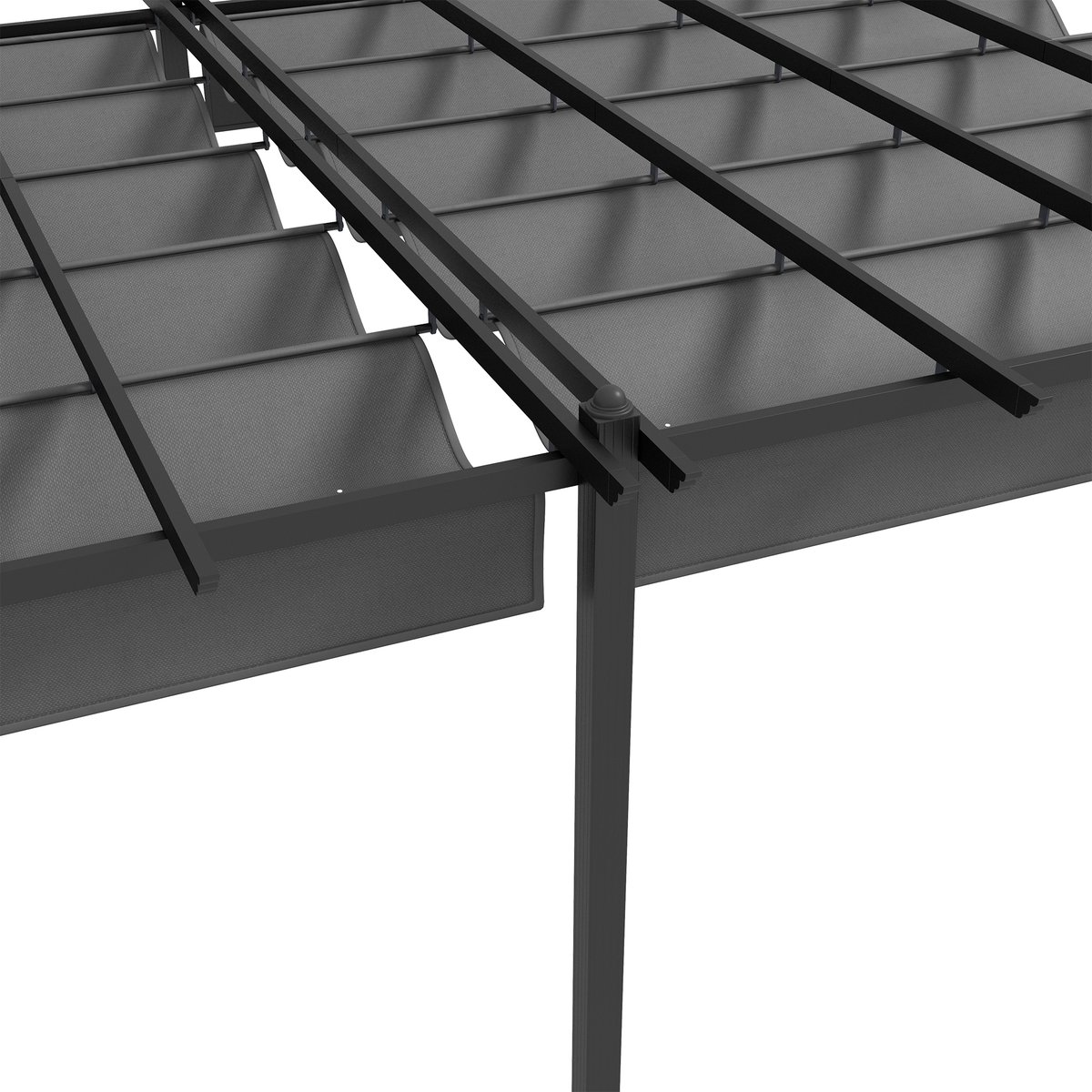 Pergola Aluminium Gris foncé gris, OUTSUNNY