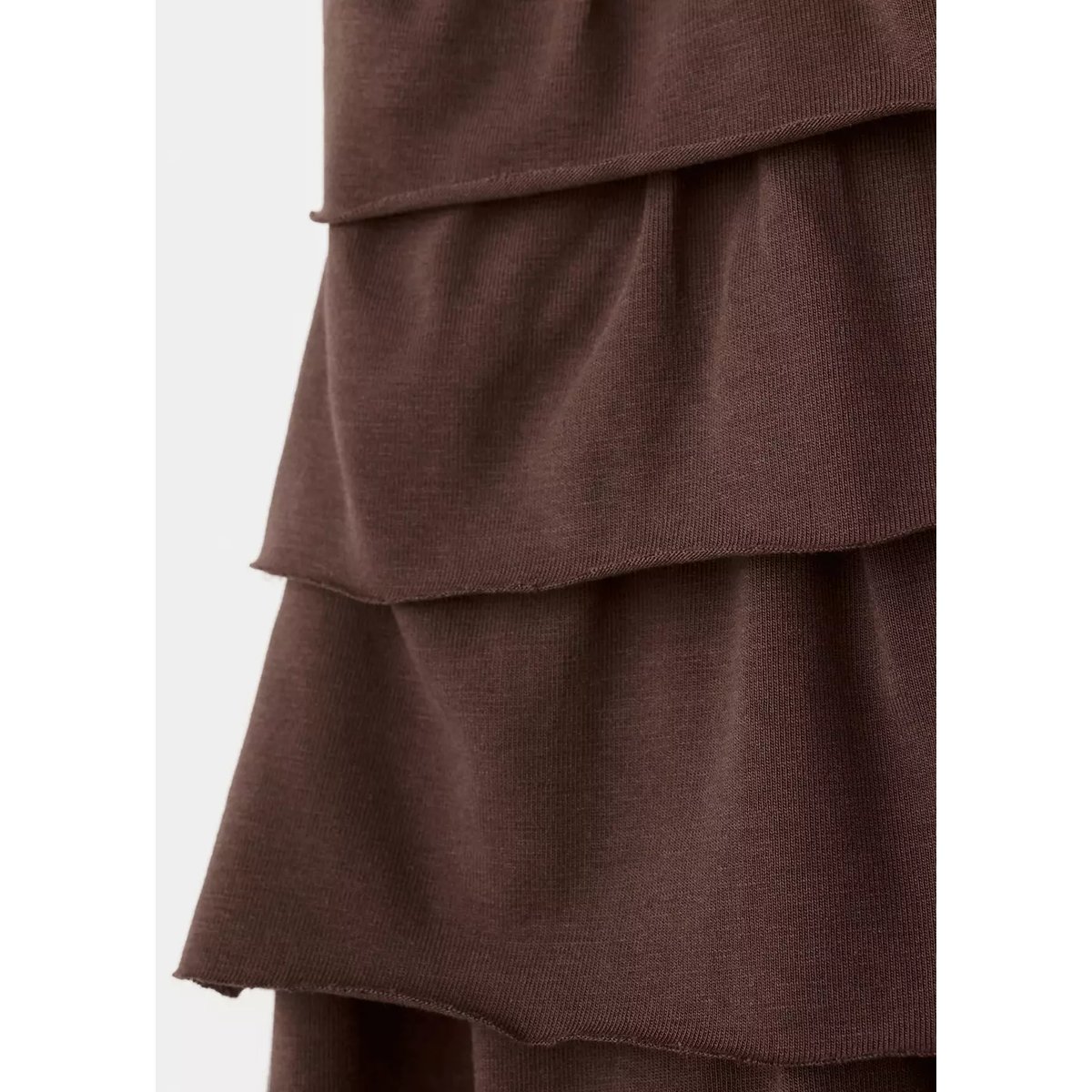 Jupe courte à volants marron, MANGO TEEN