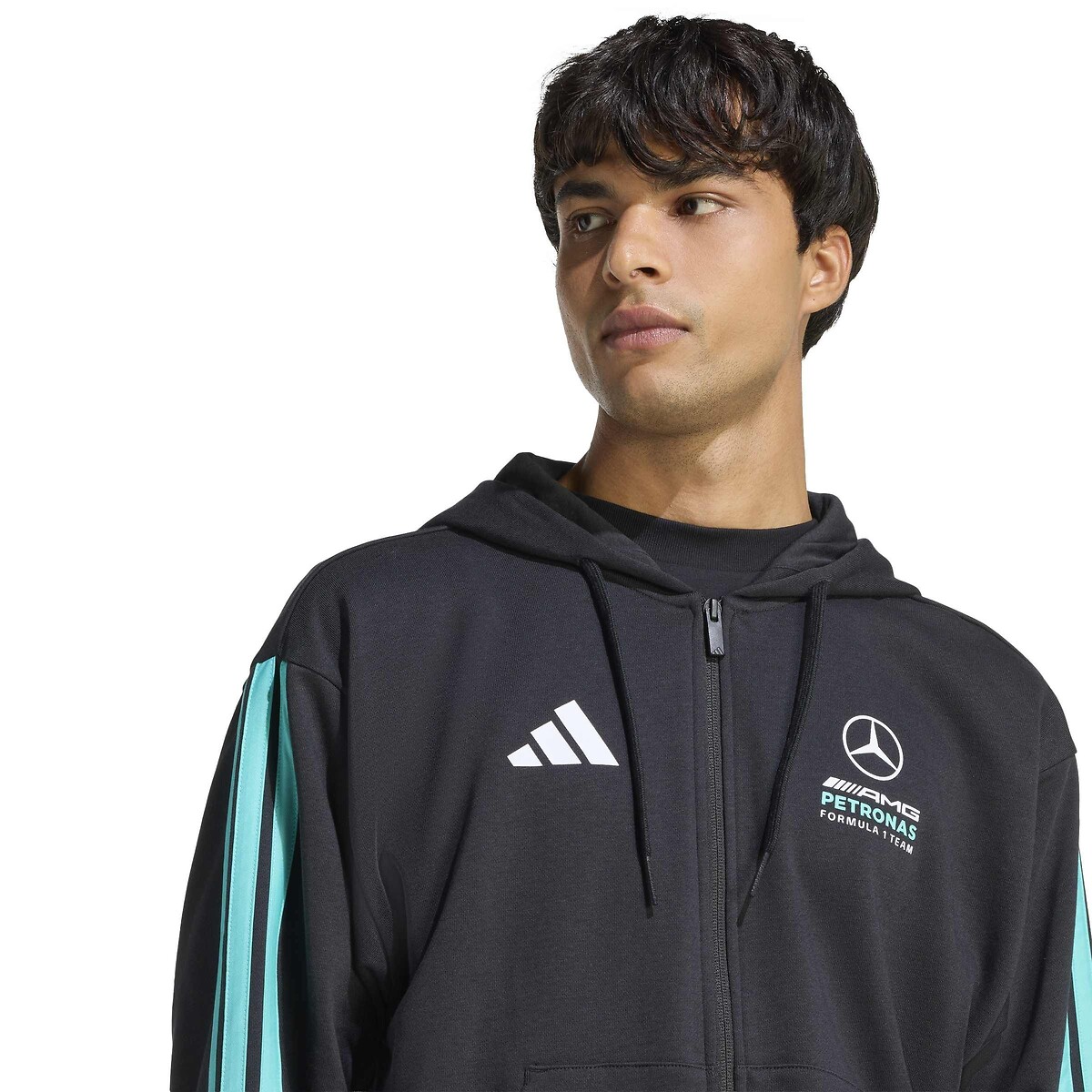 Sweat zippé à capuche Mercedes-AMG Petronas noir, adidas Performance