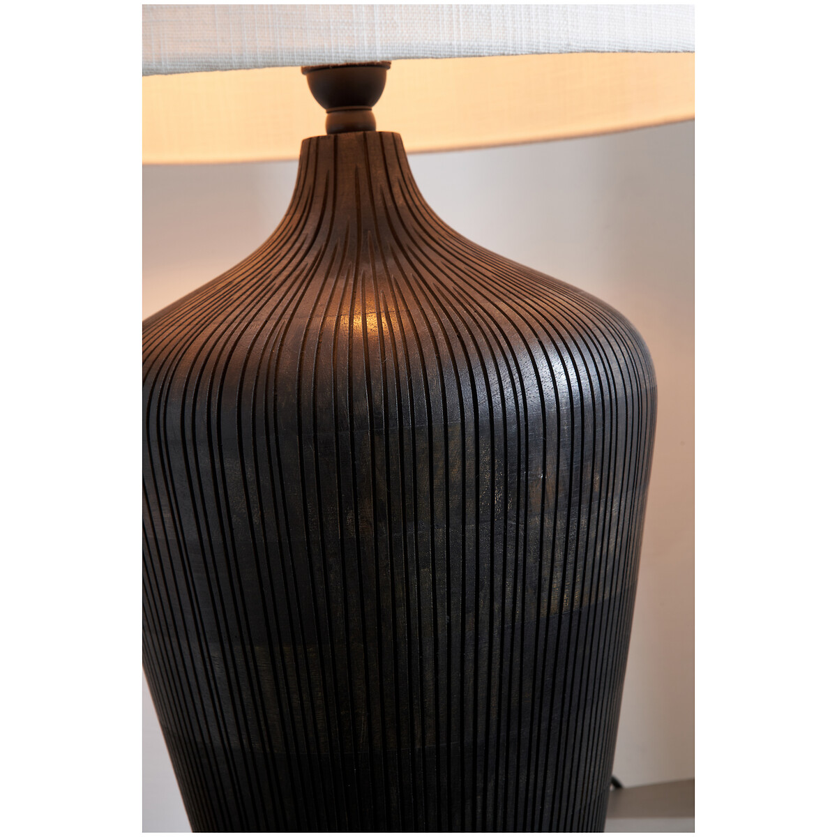 Thompson Textured Wood Table Lamp Base in Black black, ÉDITÉ