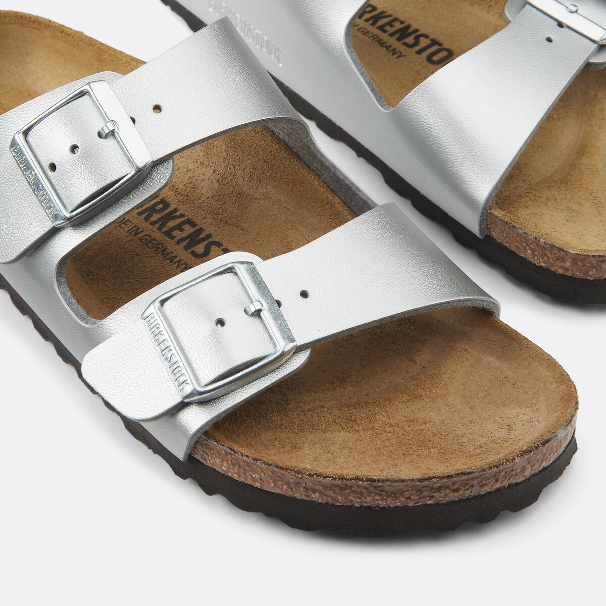 Chinelos de tira dupla Arizona prateado, BIRKENSTOCK