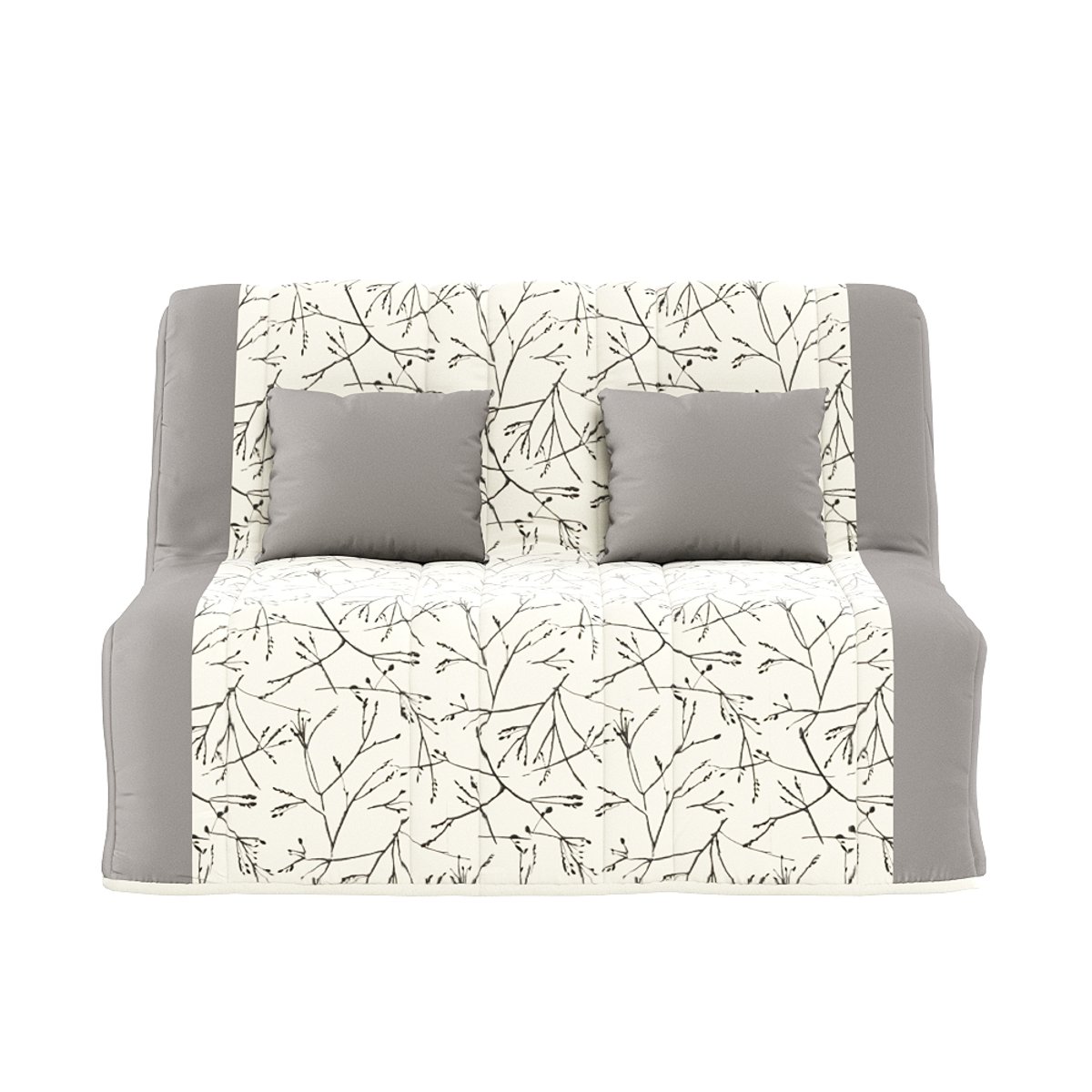 Banquette convertible GAIA BZ , couchage 160x200, avec 2 coussins OFFERTS, Rose taupe à motifs, RELAXIMA