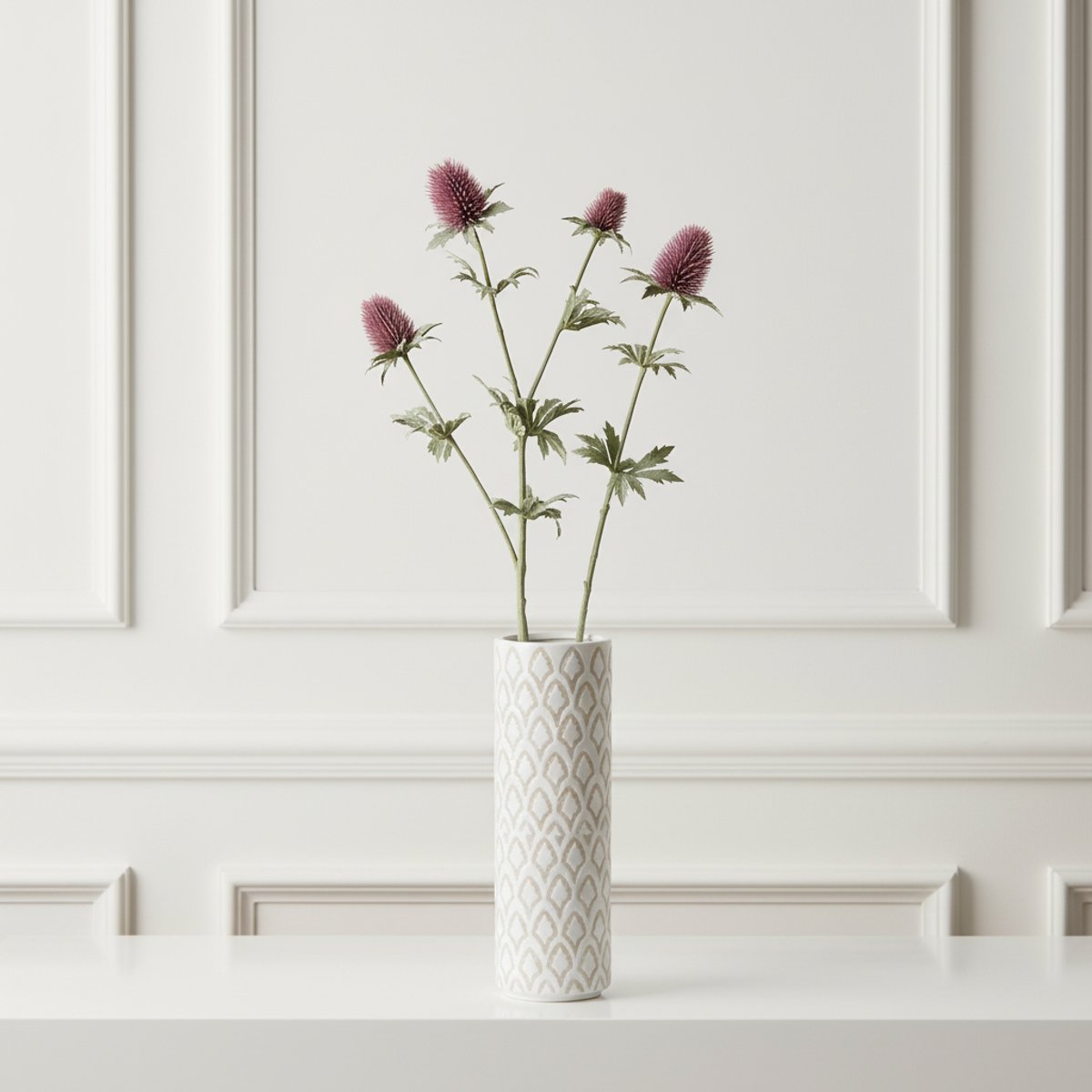 Tige de chardon artificielle H78 rose, SIA DECO