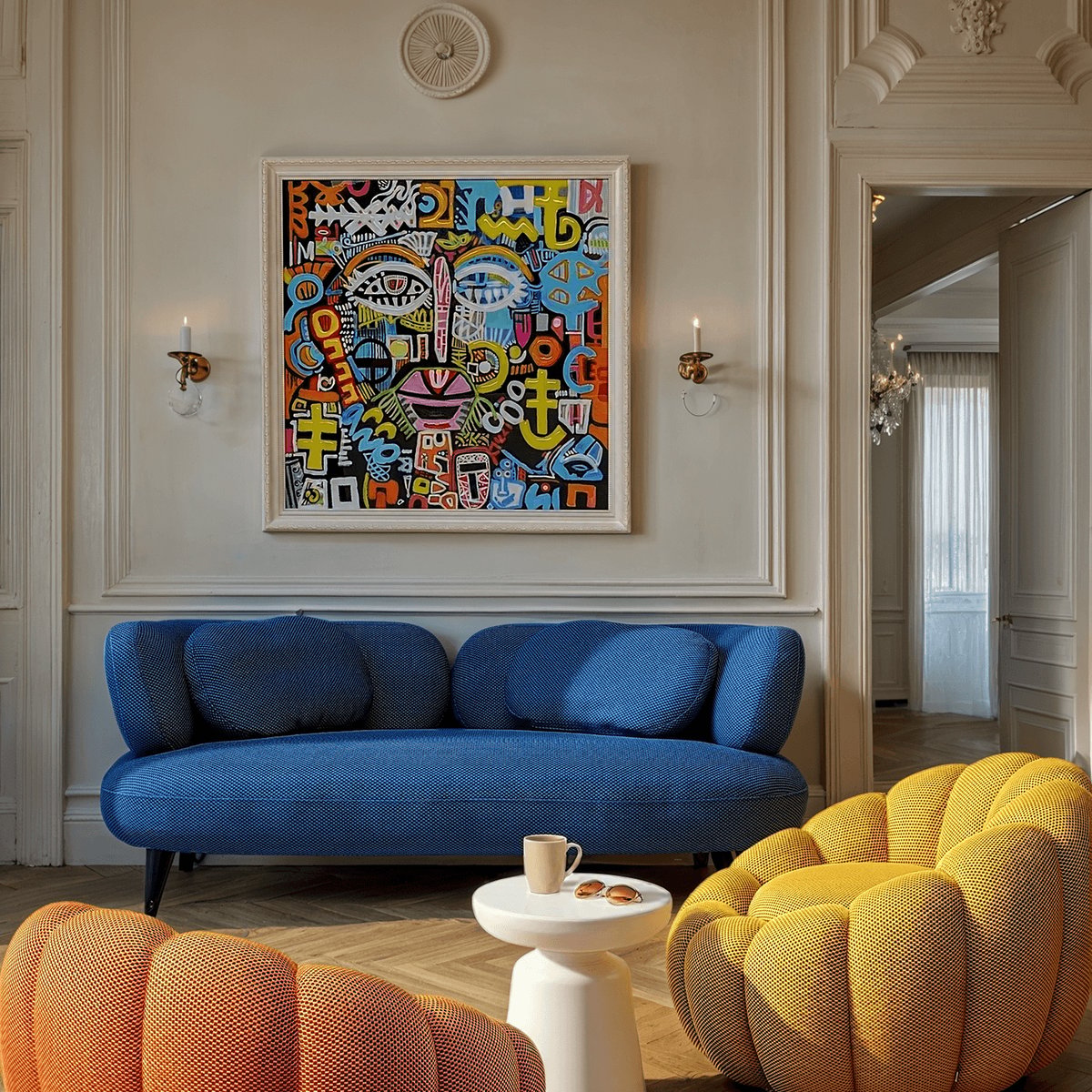 Tableau visage graffiti multicolore, KARE DESIGN