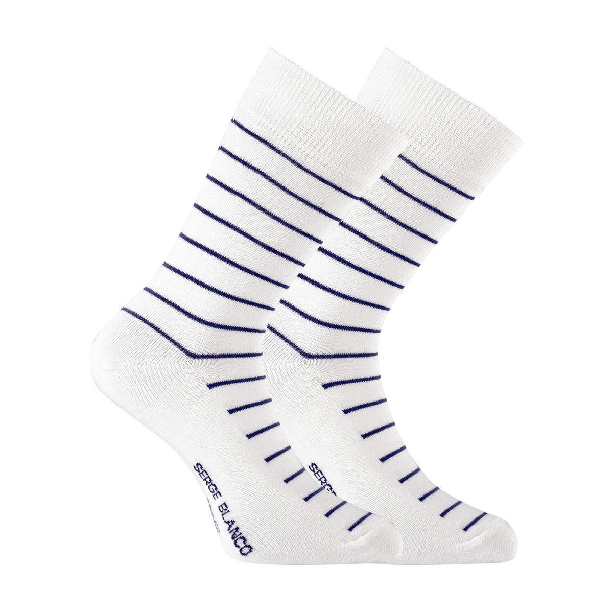 Lot De 6 Paires De Chaussettes Coton blanc/noir, SERGE BLANCO
