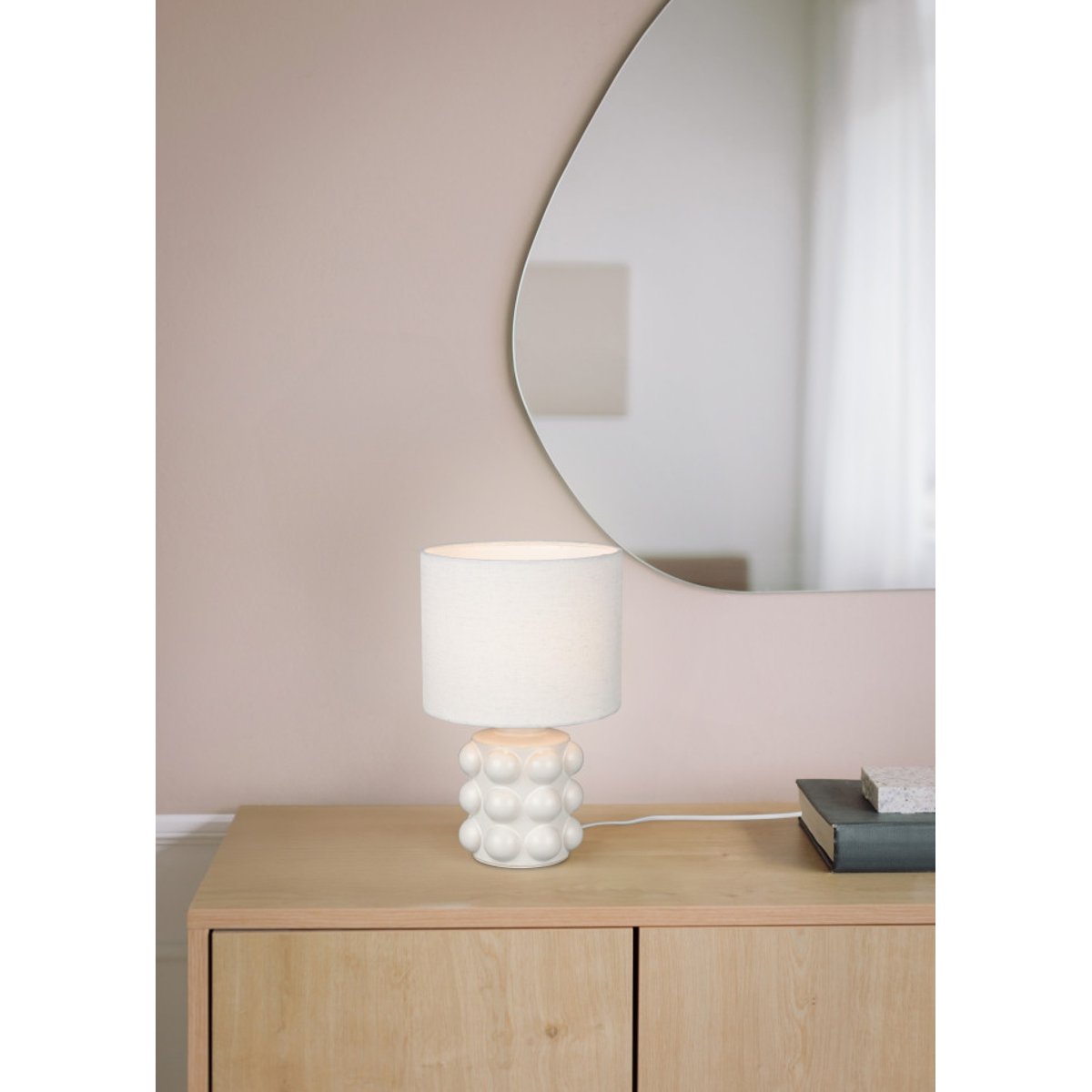Lampe design en céramique pop, KATE blanc, BOITE A DESIGN