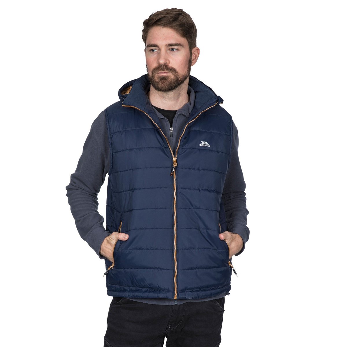 Doudoune sans manches FRANKLYN bleu marine, TRESPASS