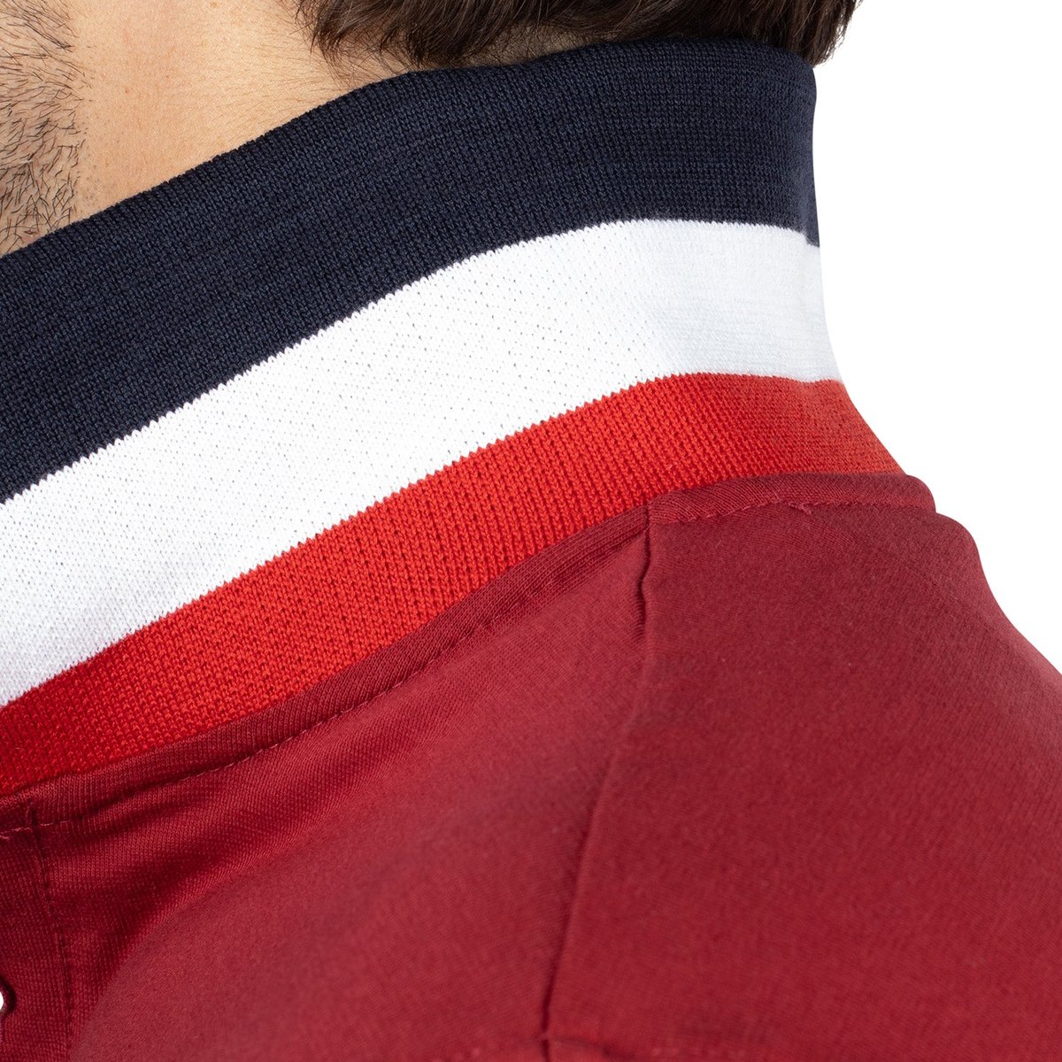 Polo tricolore rugby rouge, SHILTON