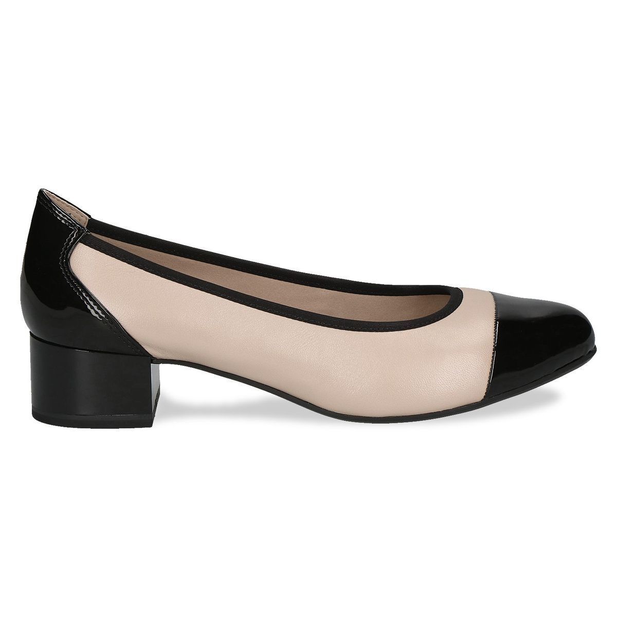Escarpin talon bloc beige nude, CAPRICE