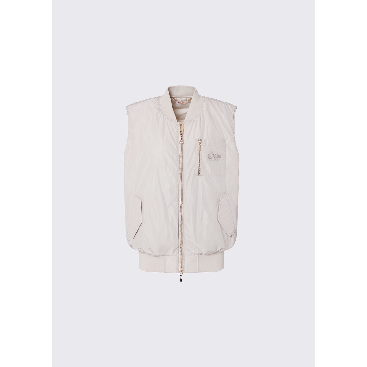 Gilet oversize en nylon brillant blanc, LIU JO