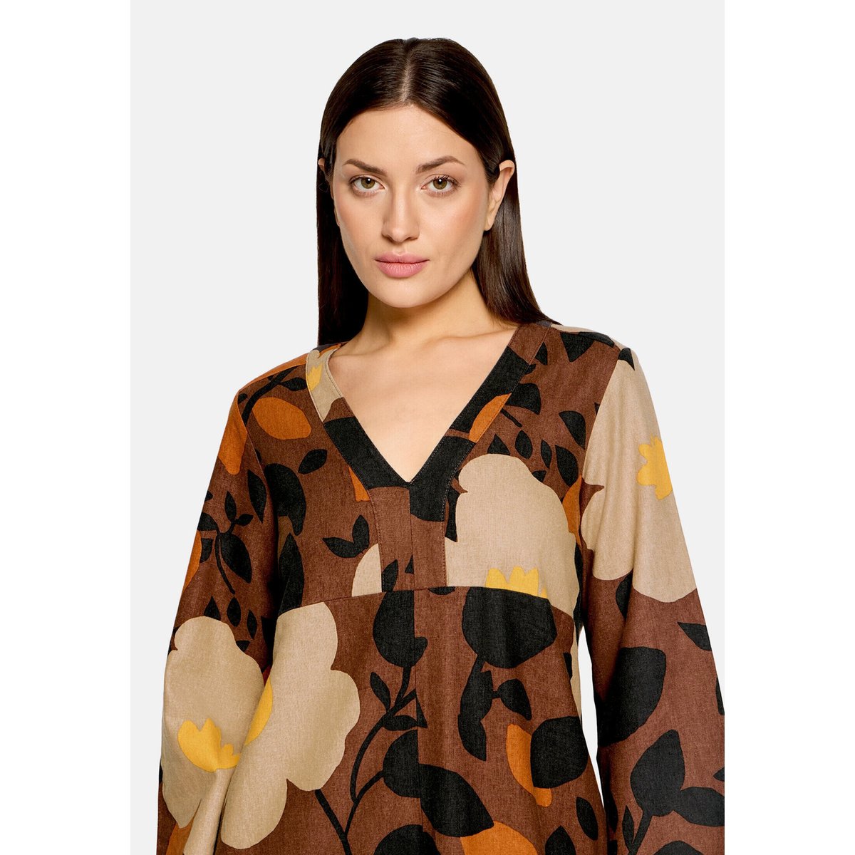 Robe tunique à motifs marron/marron, CARTOON