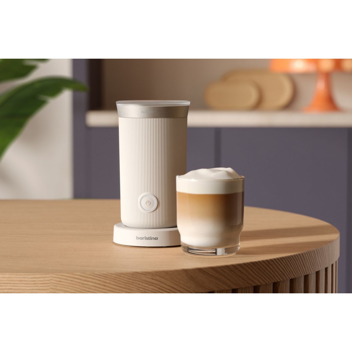 Mousseur à lait blanc pour baristina couleur unique, PHILIPS