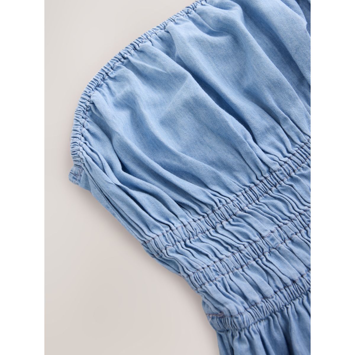Combi-pantalon bandeau froncée en denim bleu foncé, NEXT