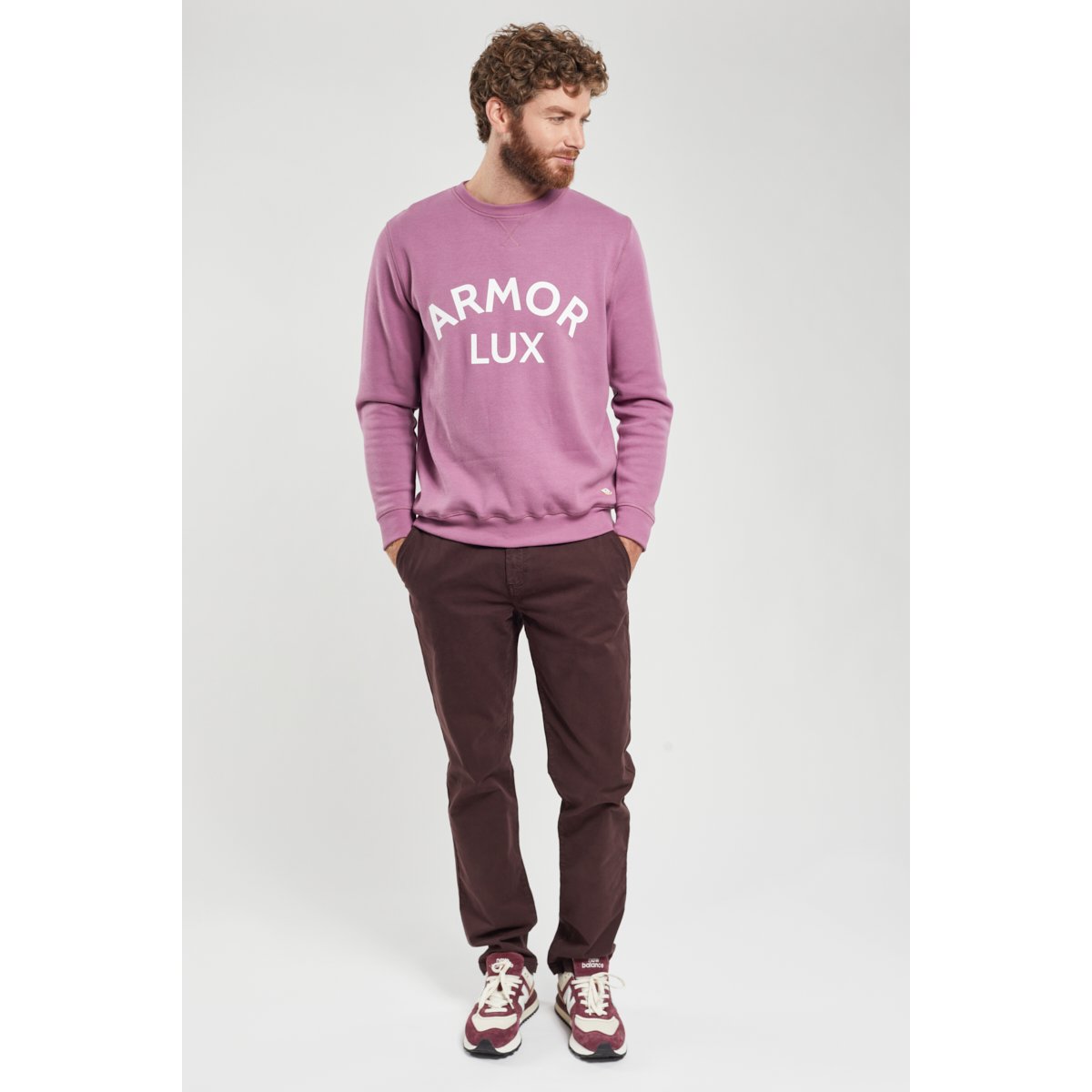 Sweat mixte en coton bio ARMOR-LUX purple h23/armorlux, ARMOR-LUX