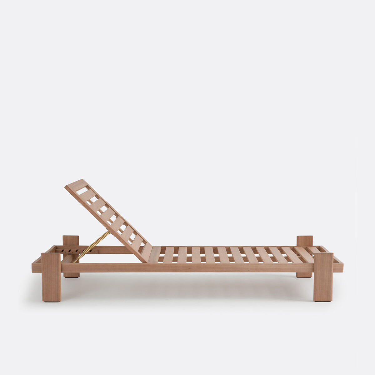 Bain de soleil 5 positions, en eucalyptus, avec matelas, ISLA coloris naturel, LA REDOUTE INTERIEURS