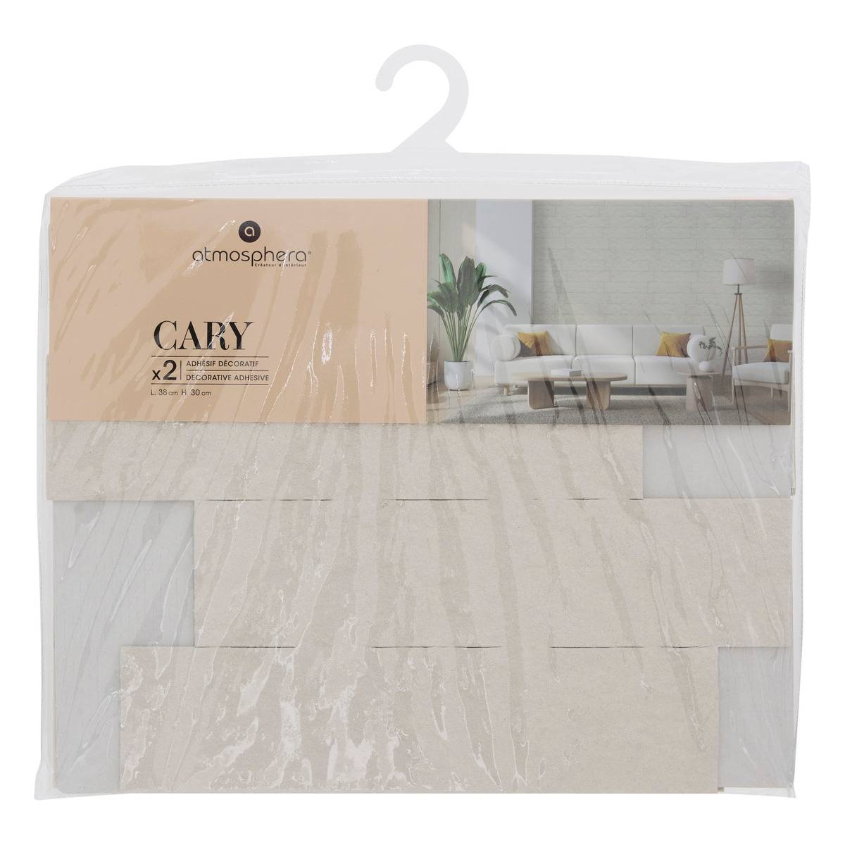 Lot de 2 stickers muraux CARY beige, ATMOSPHERA