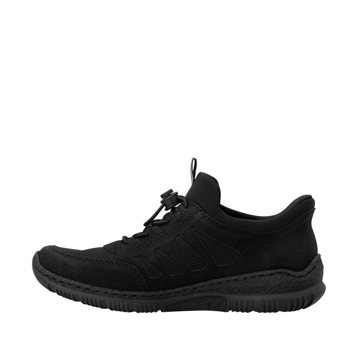 Sneakers noires à talon plat pourvues d'une fermeture élastiquée noir, RIEKER