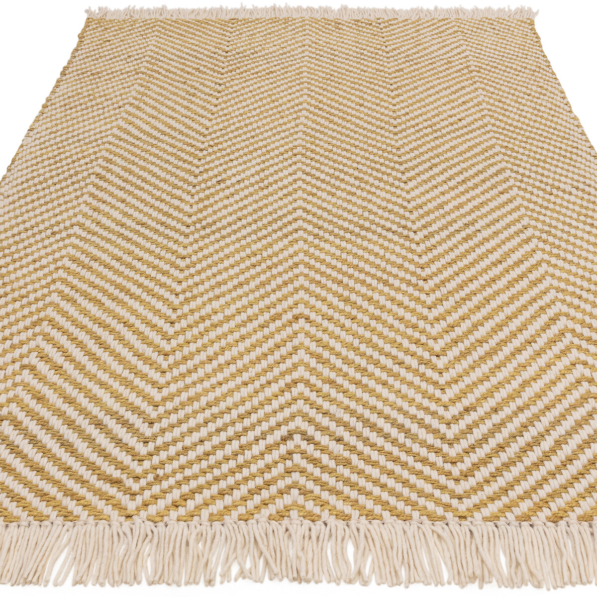 Hand Woven Boho Style Jute Mix Rug ochre, ÉDITÉ