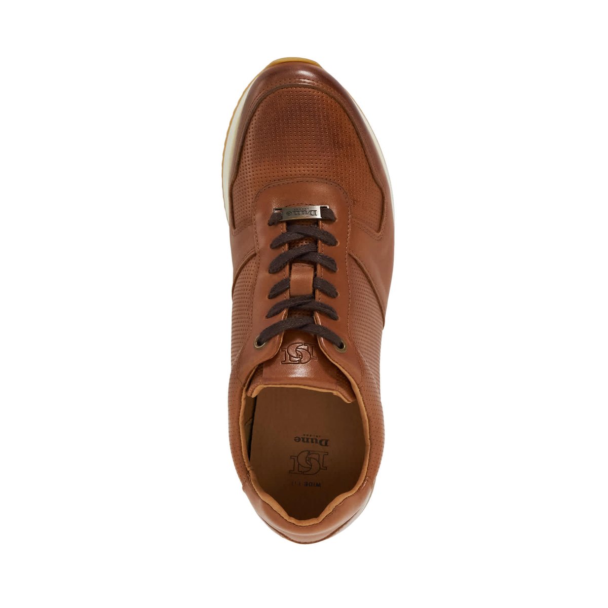 Baskets à lacets en daim coupe large - TRILOGY Wide Fit tan-leather, DUNE LONDON