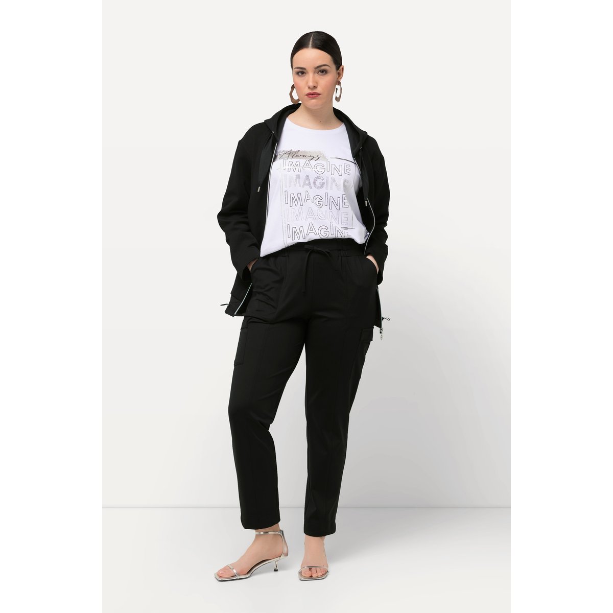Pantalon cargo, poches noir, ULLA POPKEN