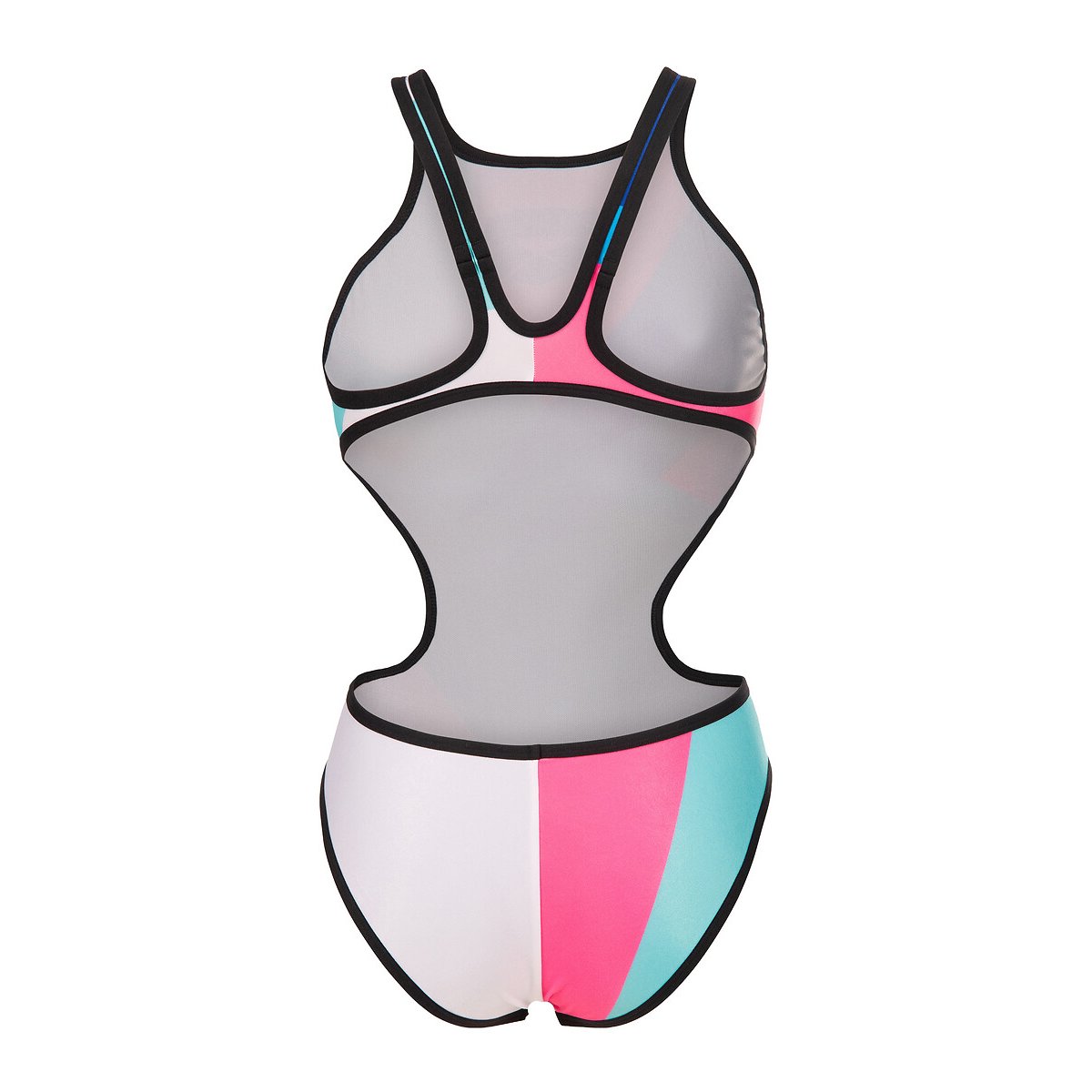 Maillot de natation 1 pièce TECH BACK MAXLIFE blanc/bleu/rose, ARENA
