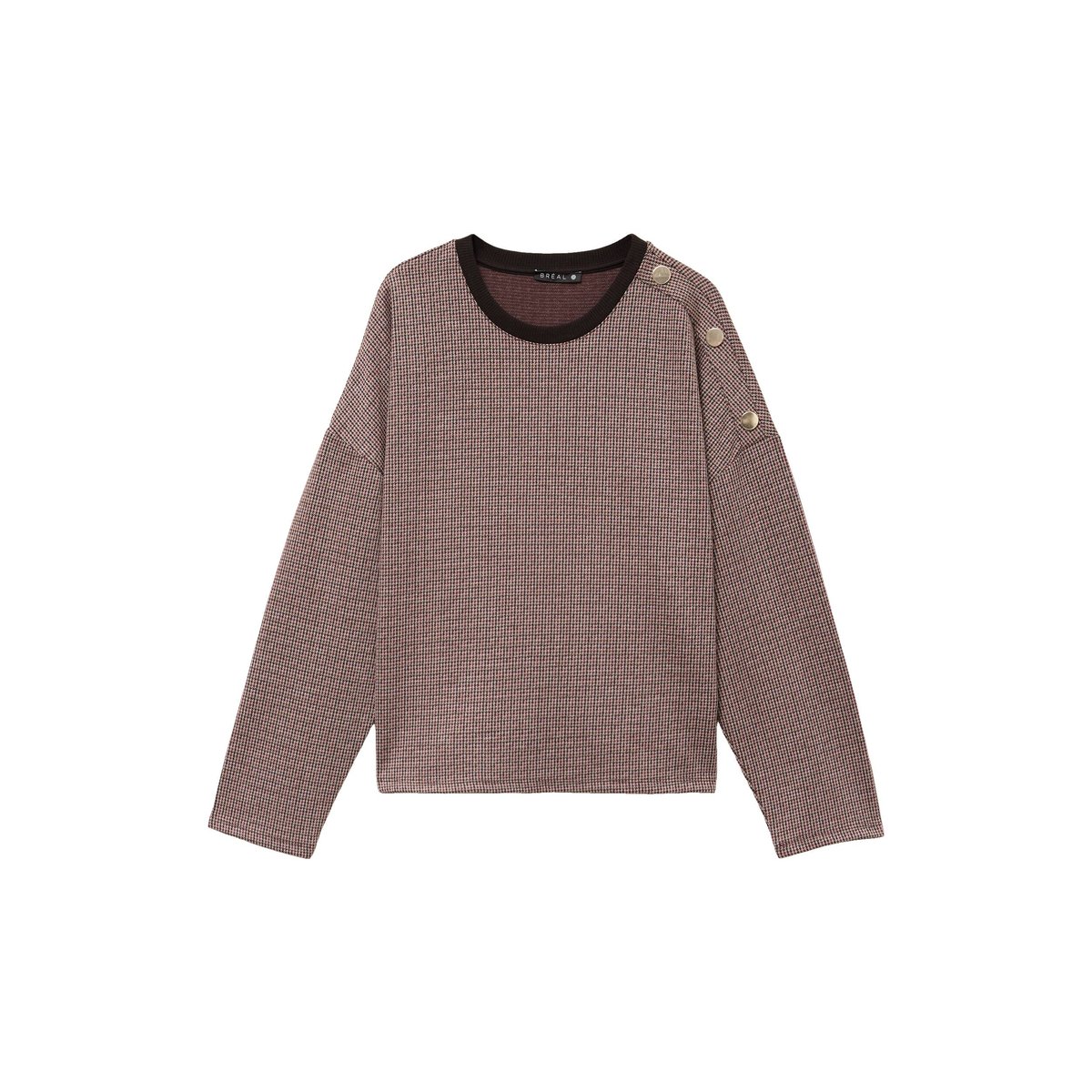 T-shirt ample jacquard manches longues multicolore, BREAL
