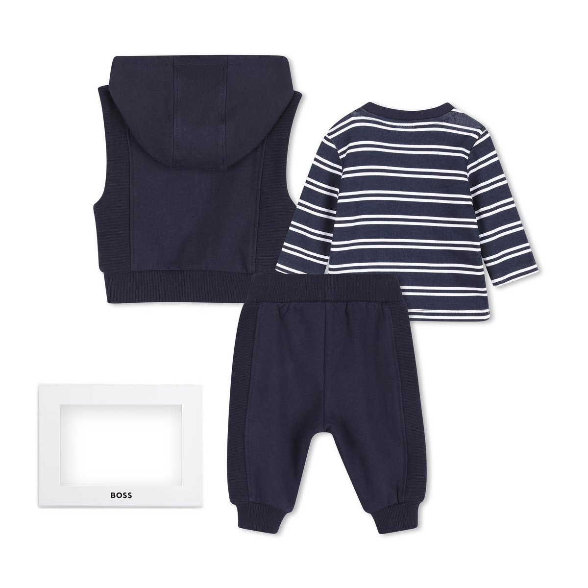 Ensemble pantalon, cardigan et tee-shirt bleu cargo, BOSS KIDSWEAR