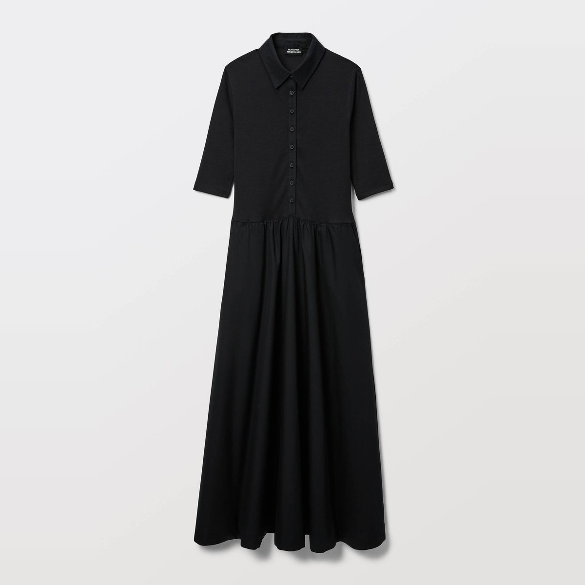 Robe polo uni en coton BIO GOTS noir, MONOPRIX