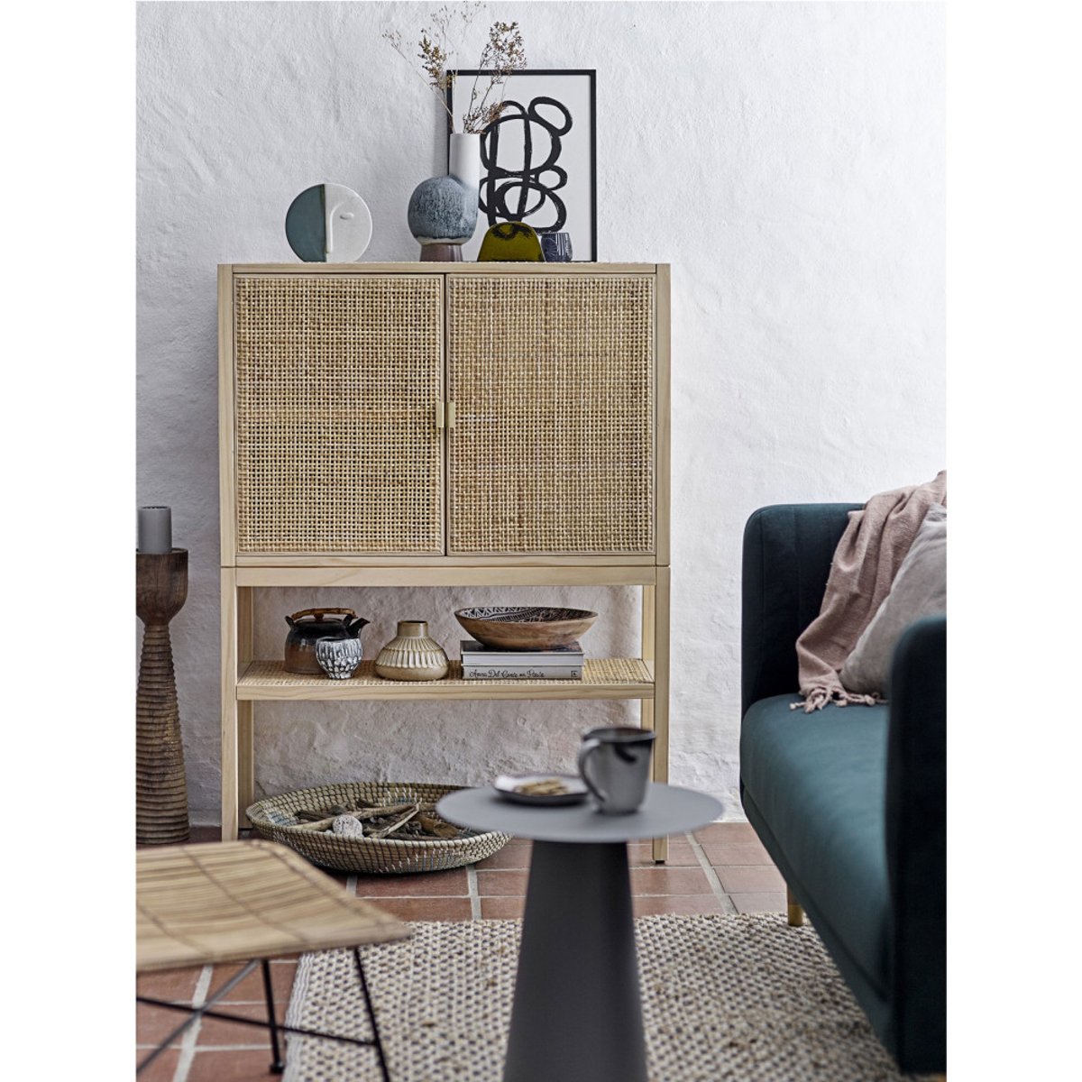 Buffet haut en bois et cannage - SANNA bois clair, BLOOMINGVILLE