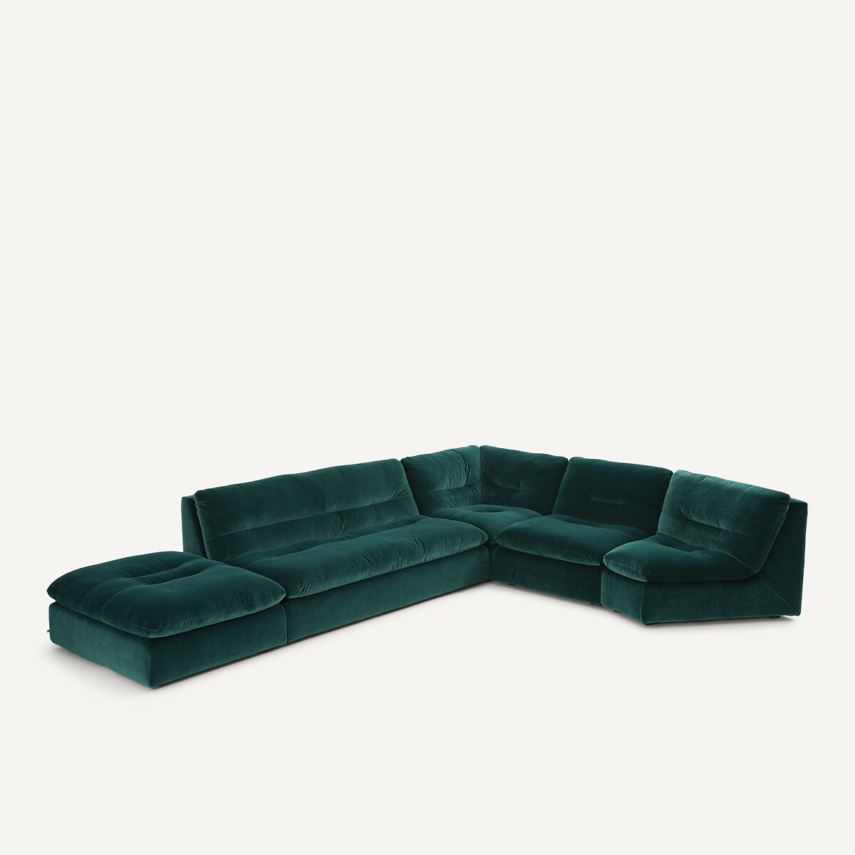 Angle 90° modulable en velours, GIULIANO vert tsar, AM.PM