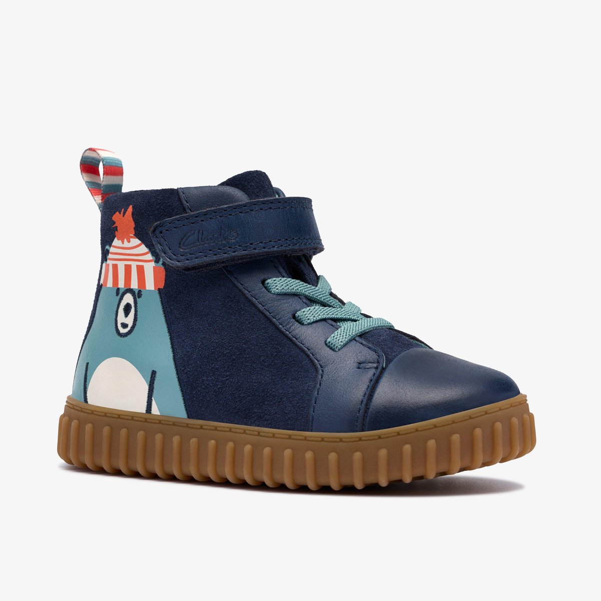 Boots Suède Coupe Large COVE KIND T bleu, CLARKS