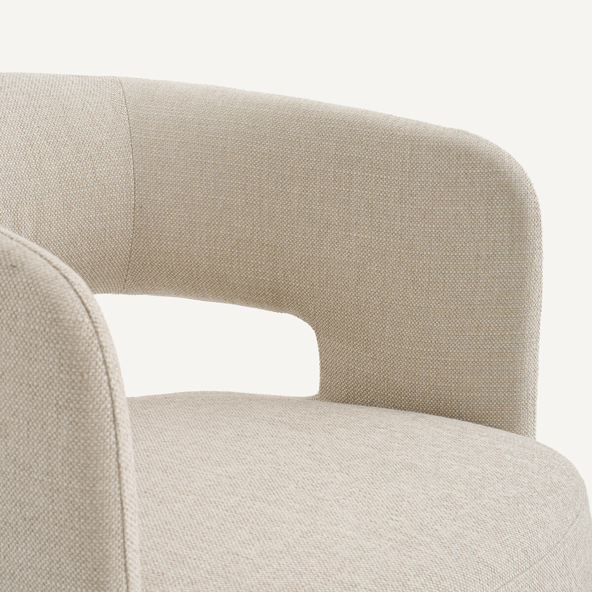 Fauteuil pivotant, en plaqué chêne et tissu texturé, JESPER ficelle, AM.PM