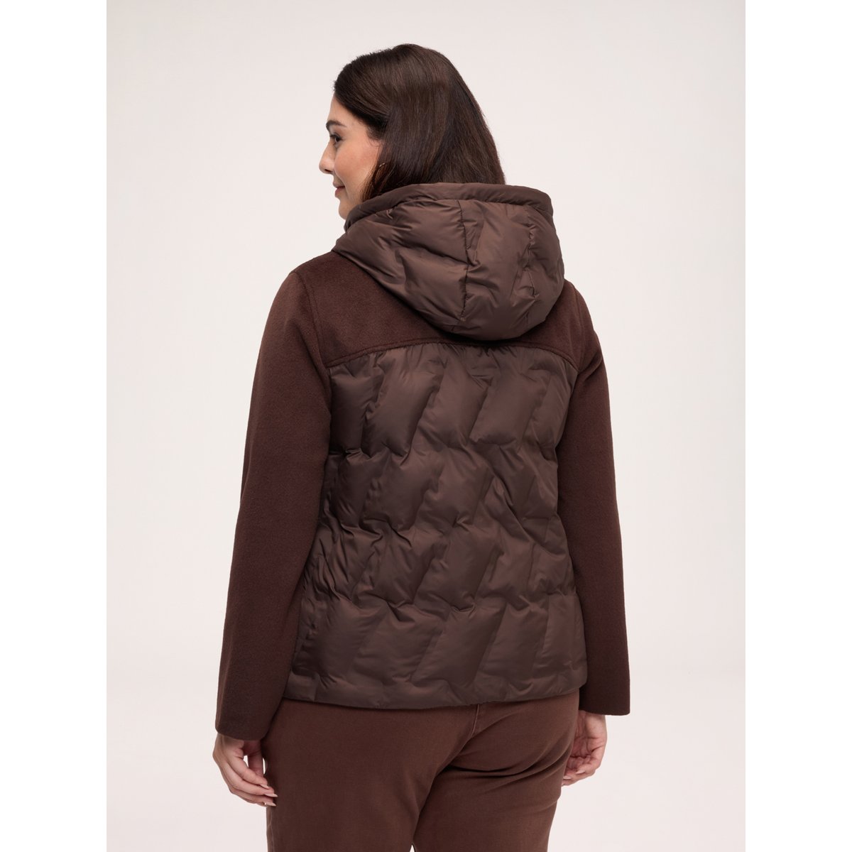 Doudoune à capuche marron, FIORELLA RUBINO