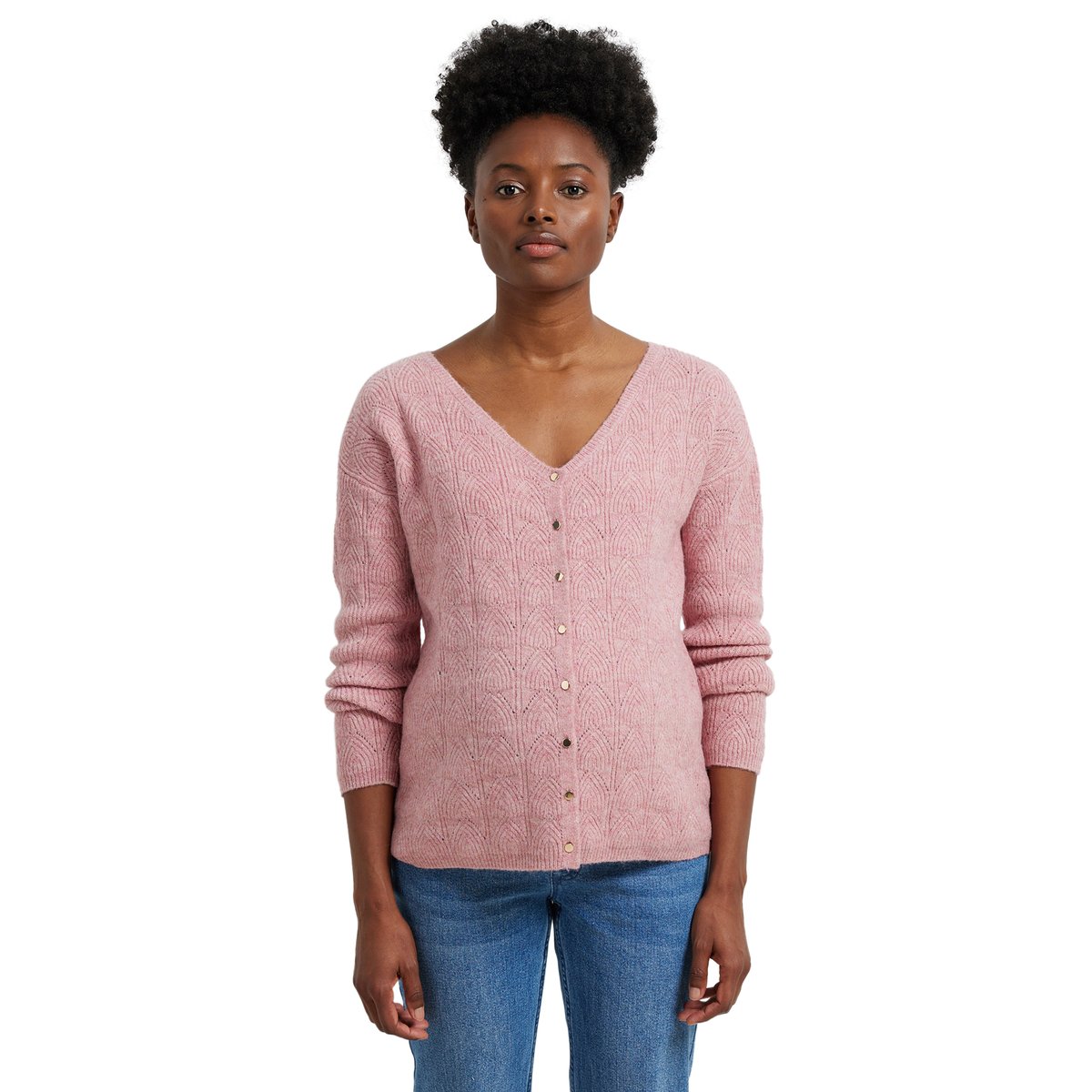 Pull réversible devant/dos grossesse et allaitement vieux rose, VERTBAUDET