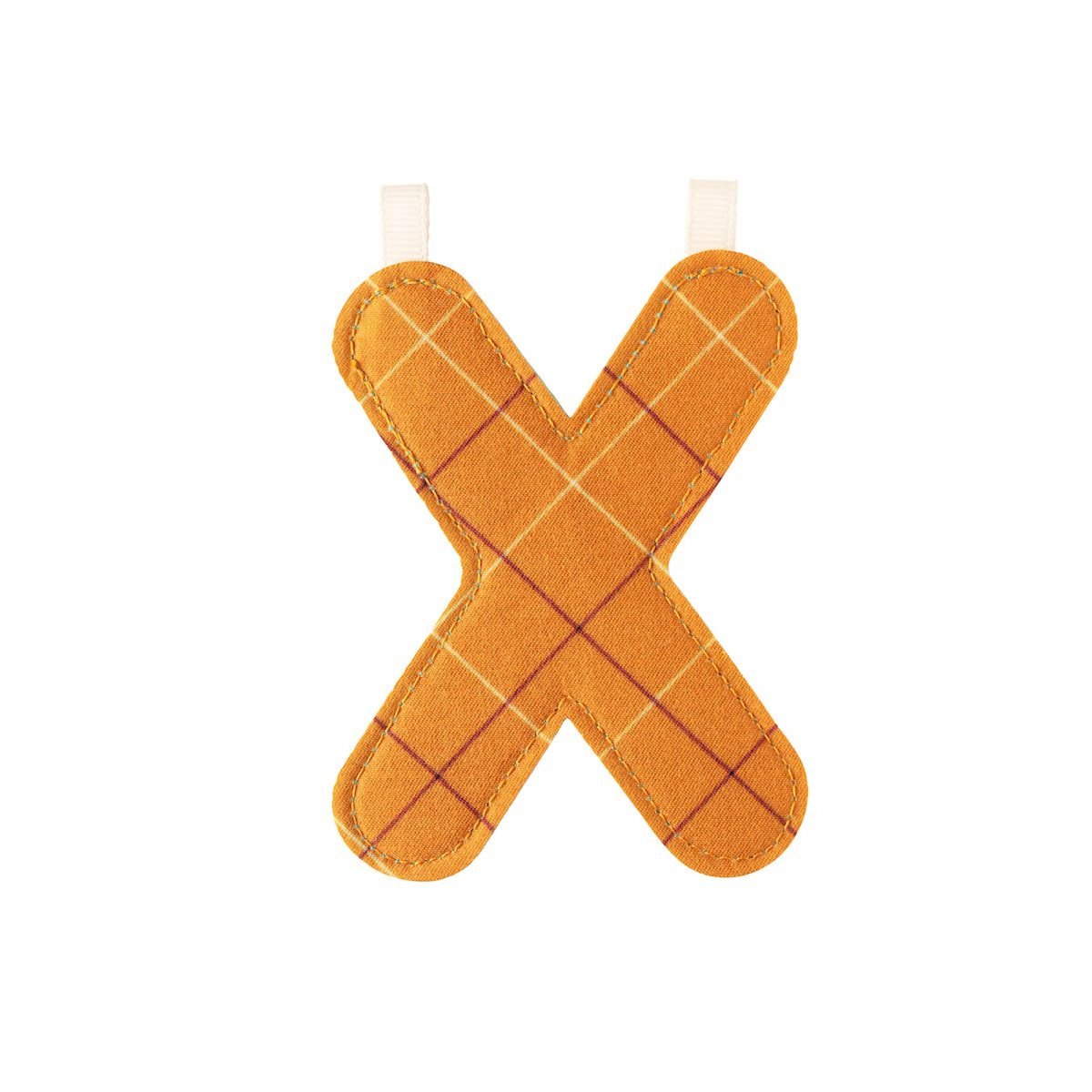 Lettre de l'alphabet décorative X orange, LILLIPUTIENS