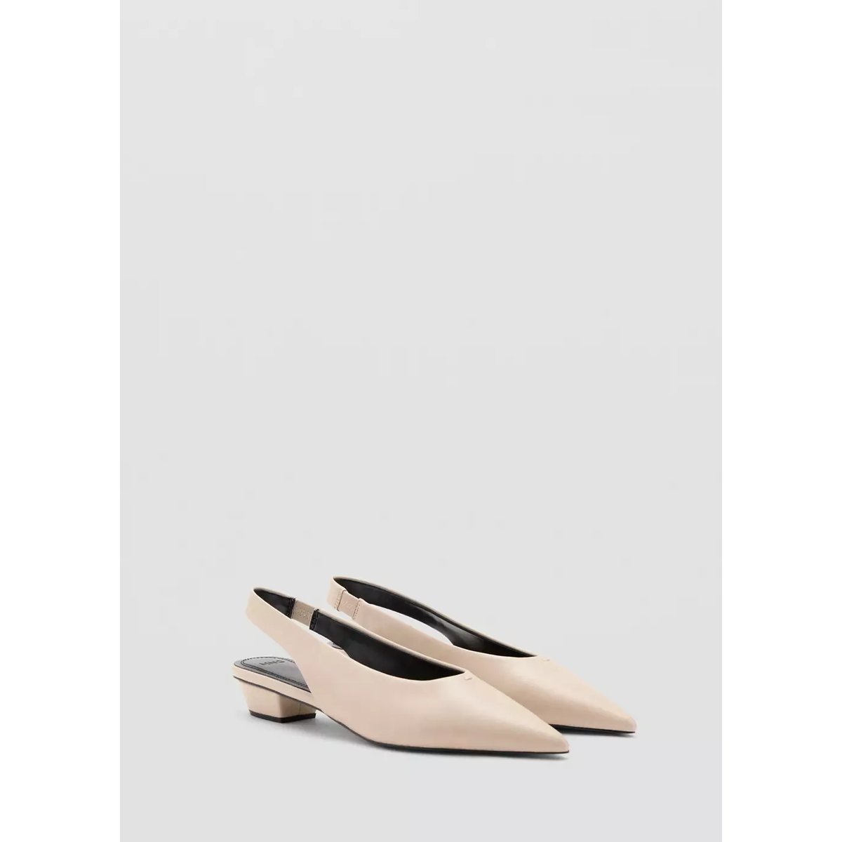 Chaussures pointues talon écru, MANGO