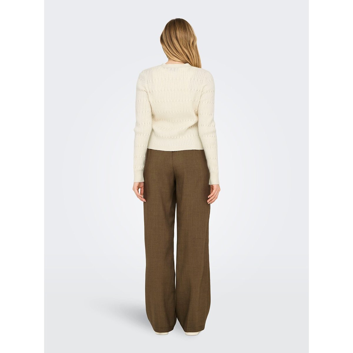 Cardigan a maniche lunghe con bottoni a cuore ecru , ONLY