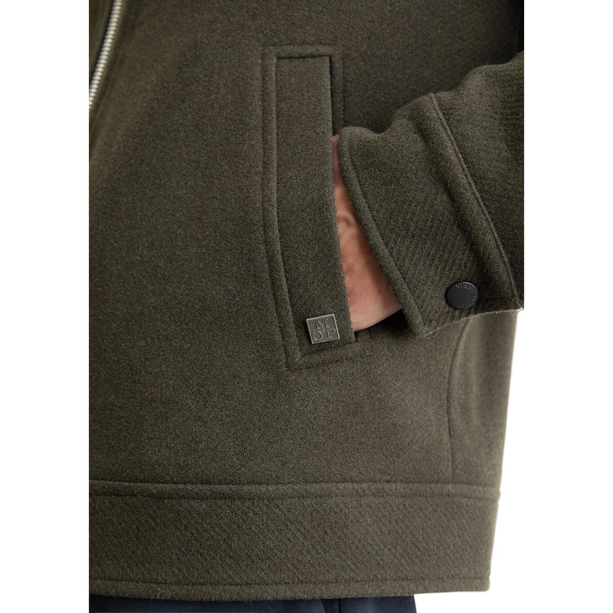 Veste en laine regular avec un léger rembourrage d'Unifi REPREVE®. vert foncé, MARC O'POLO