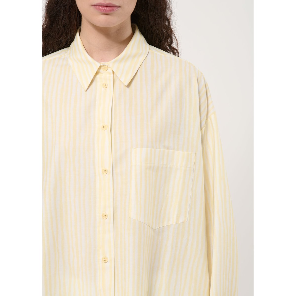 Robe chemise à rayures abstraites colza, HUMILITY