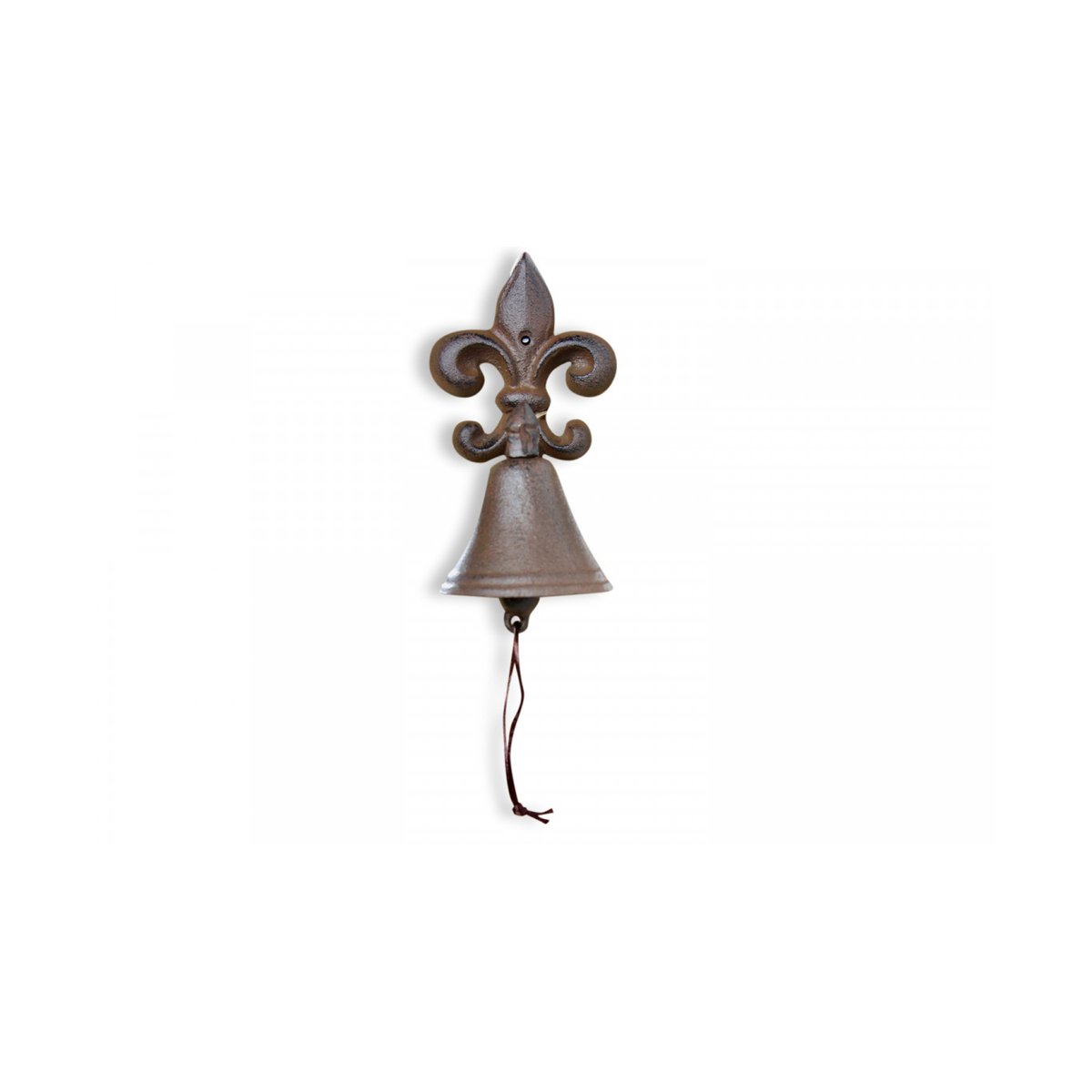 Cloche Fleur De Lys Fonte Marron 10x10.5x20.5cm marron, DECORATION D’AUTREFOIS