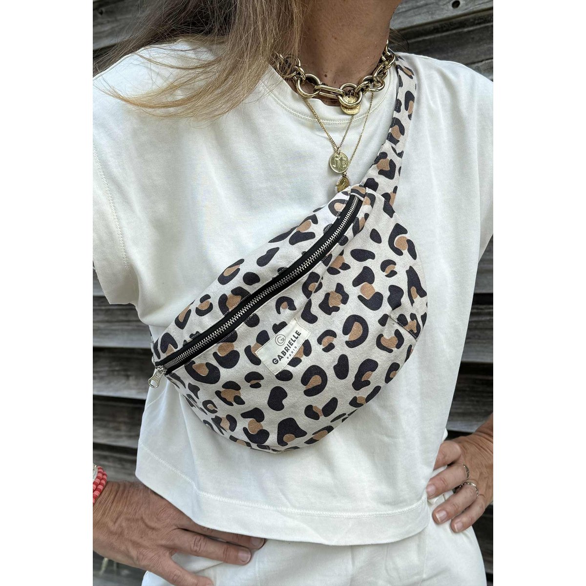 Sac banane en coton imprimé, Léopard léopard, GABRIELLE PARIS