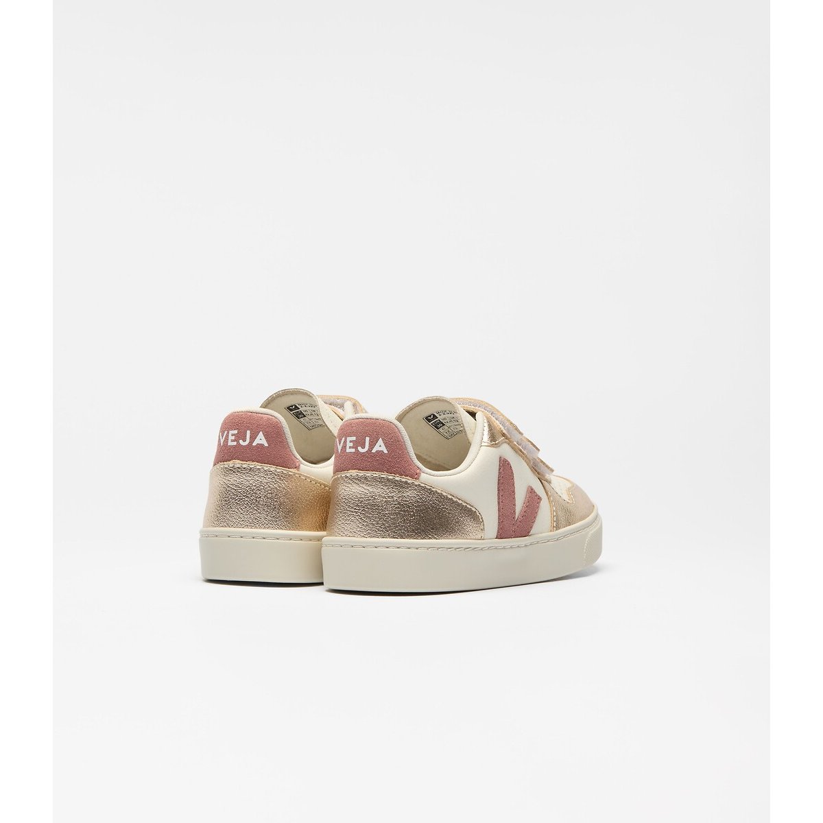 Kids Small V-10 Leather Trainers white/gold-coloured, VEJA