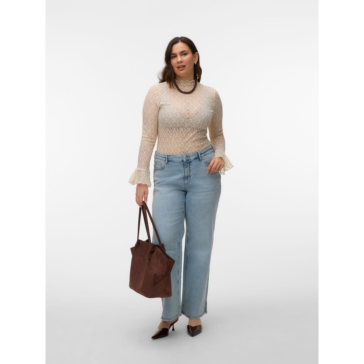 Jean À Coupe Large light blue denim, VERO MODA
