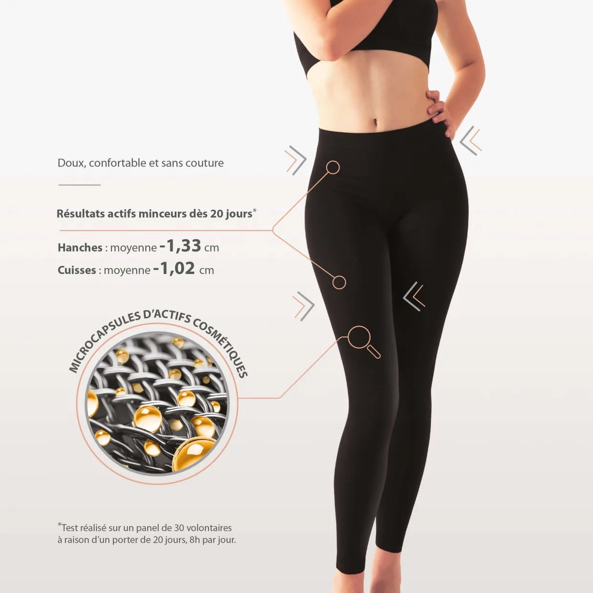 Legging confort minceur noir, LYTESS