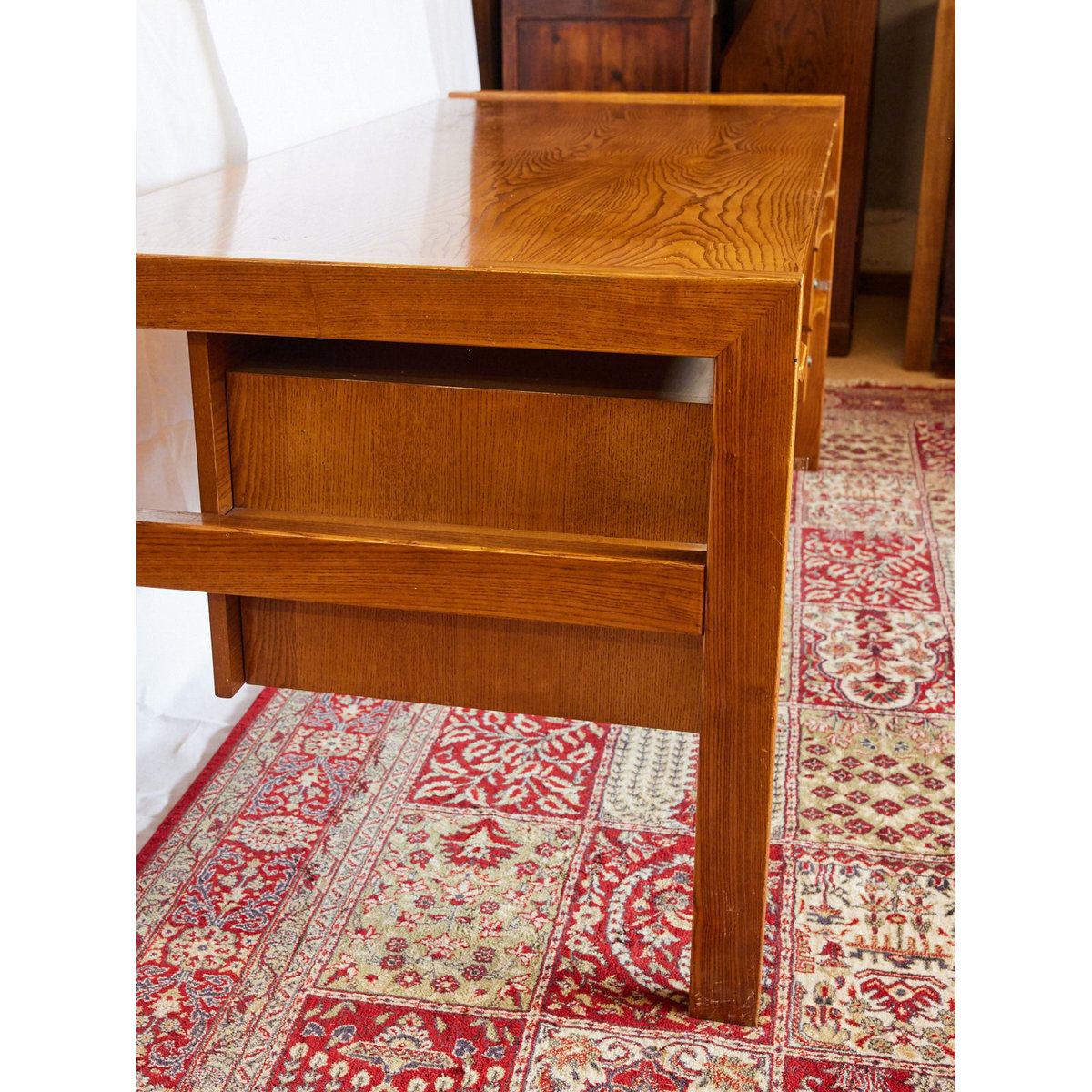 Bureau en chêne scandinave Yvan N°542 - Bon état bois clair, DEBONGOUT