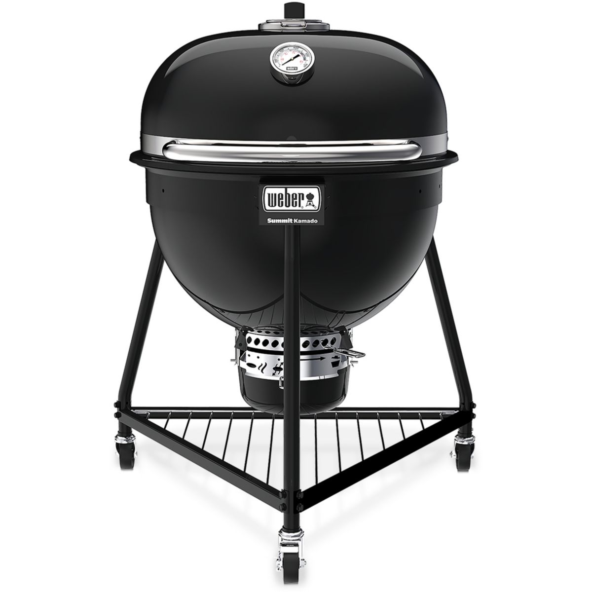Kamado Summit E6 black sur pieds 61 cm noir, WEBER